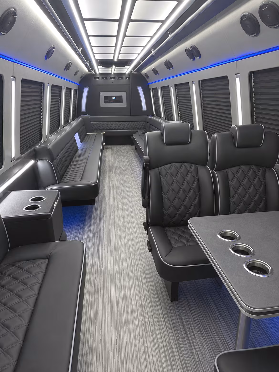 lafayette 25 passenger party bus inside